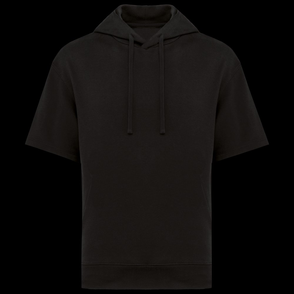 Sweat-shirt écoresponsable à capuche à épaules tombantes manches courtes French Terry unisexe