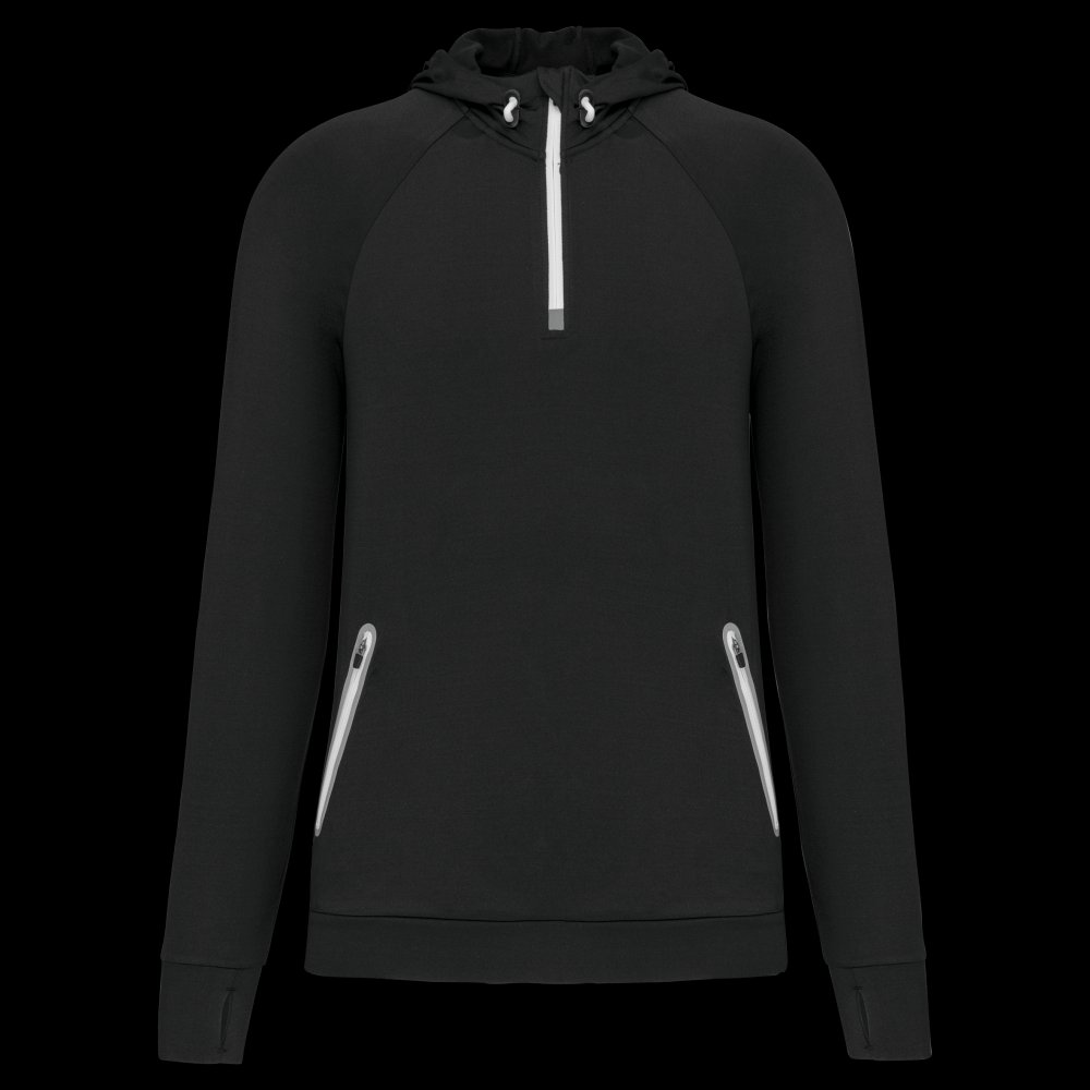 Sweat-shirt à capuche 1/4 zip sport unisexe