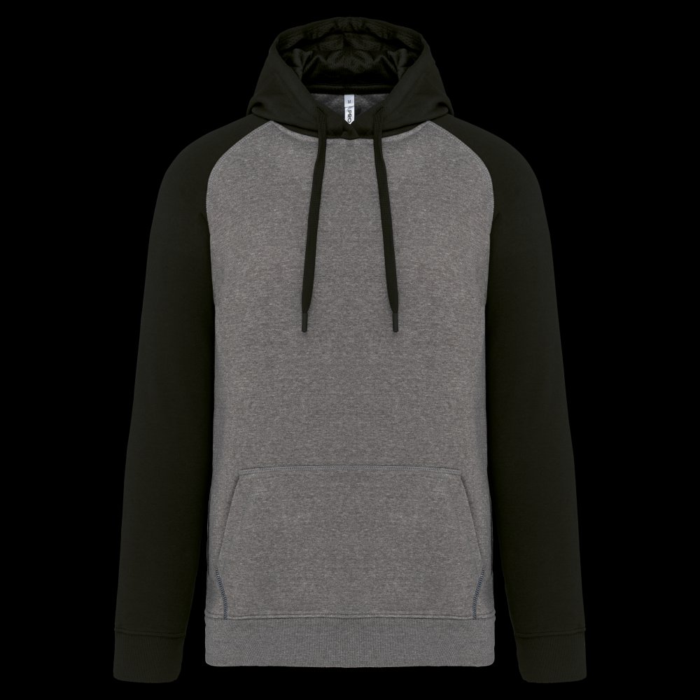 Sweat-shirt à capuche bicolore unisexe
