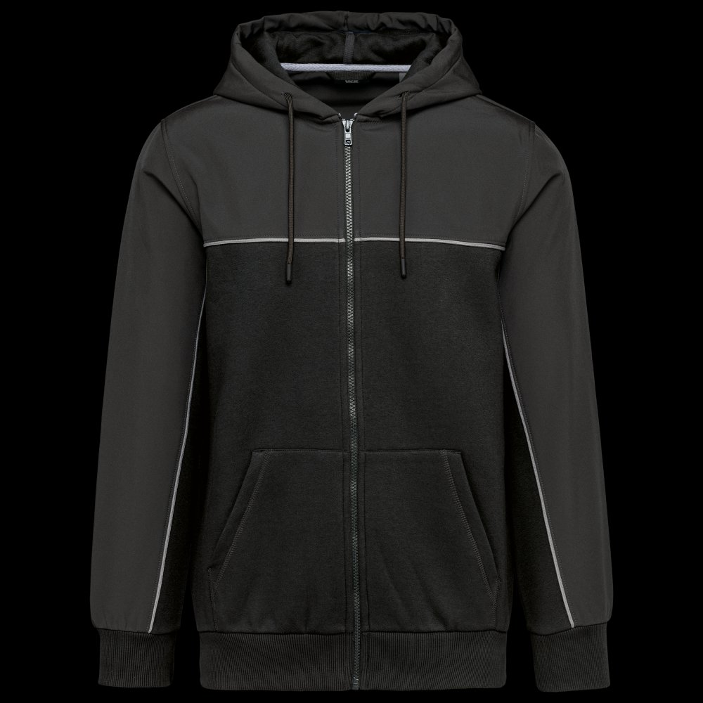 Veste molleton bicolore zippée à capuche écoresponsable unisexe