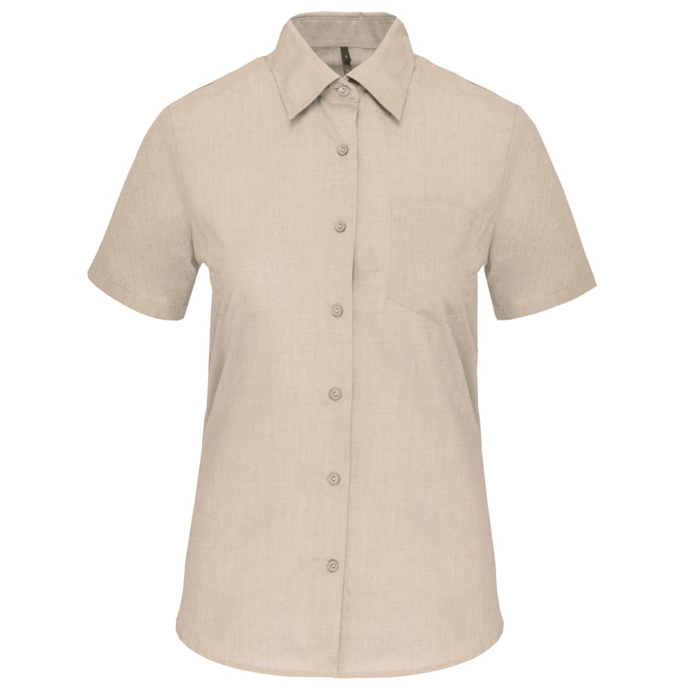 Chemise popeline polycoton manches courtes entretien facile femme