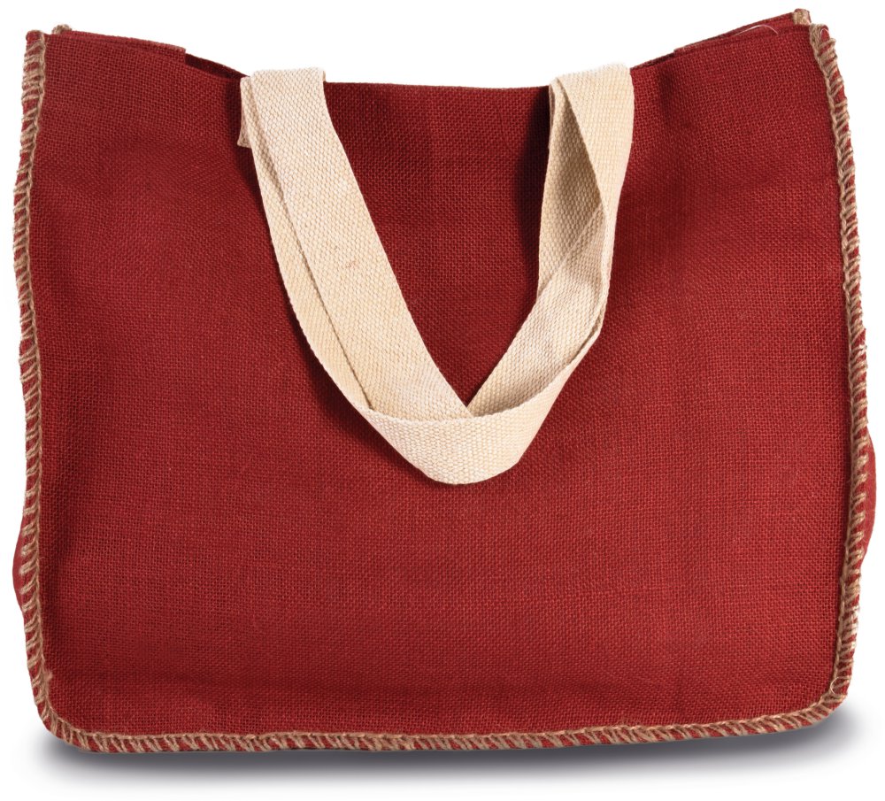 Sac en jute avec coutures contrastées