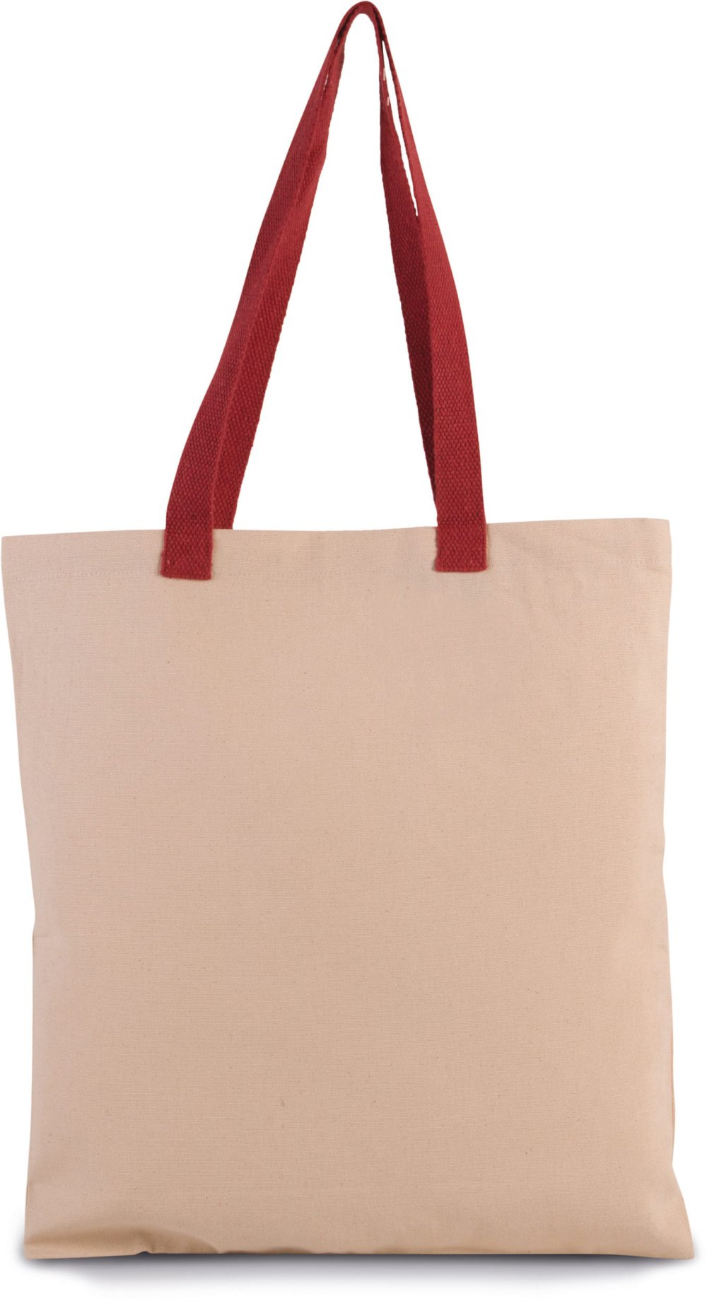 Sac shopping plat en toile avec poignées contrastées
