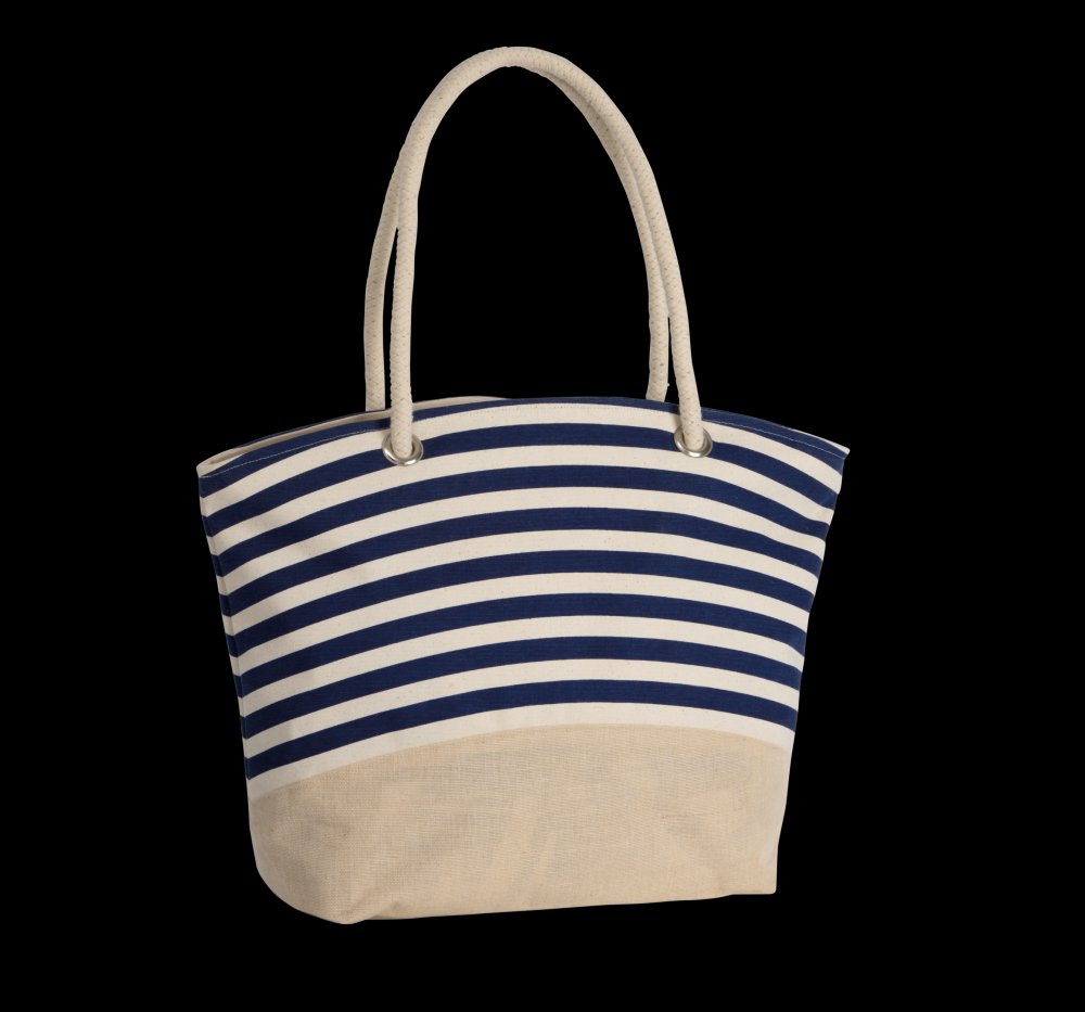 Sac shopping style marin en toile de jute