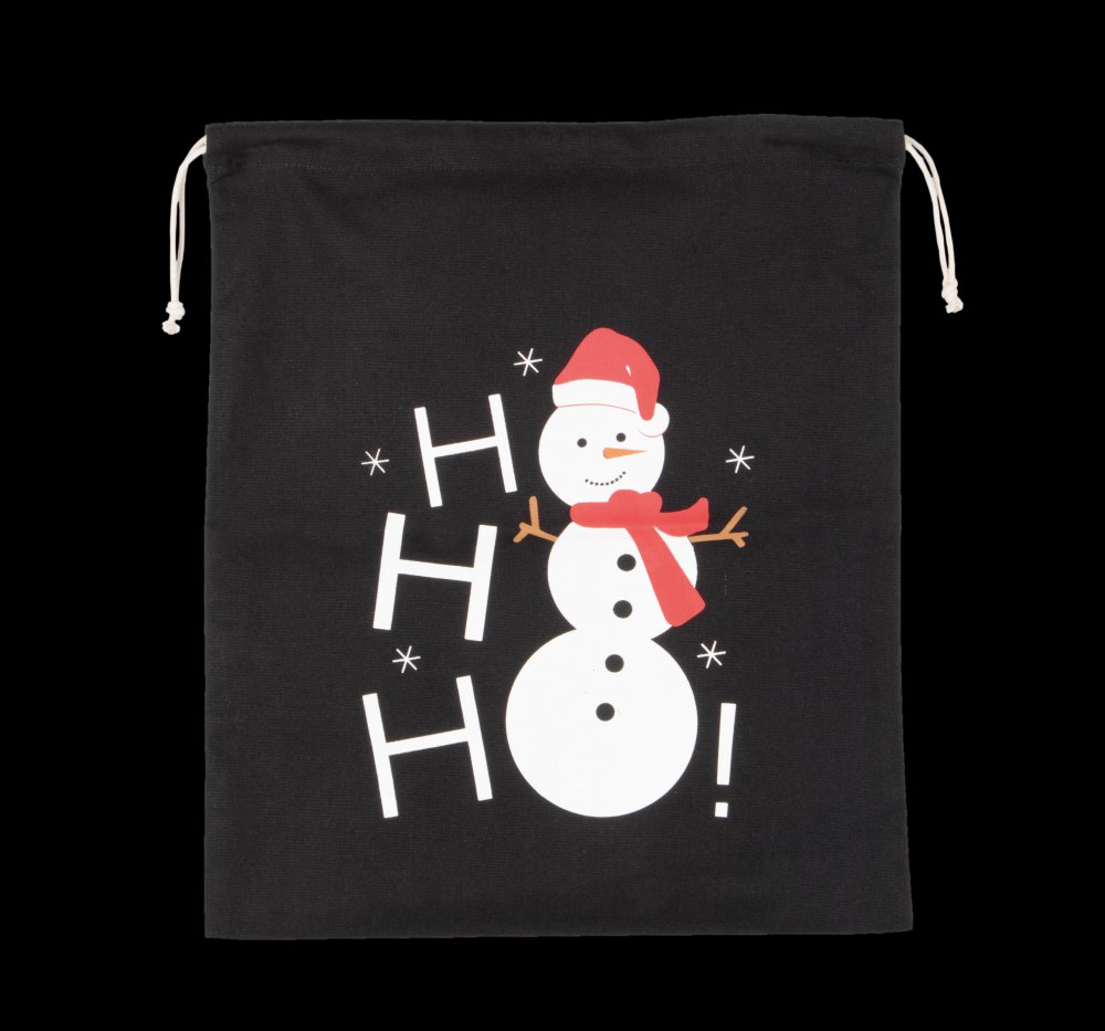 Sac coton à cordon motif bonhomme de neige