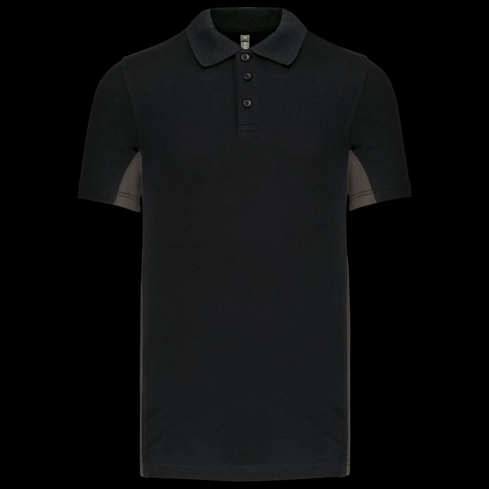 Polo piqué manches courtes bicolore homme
